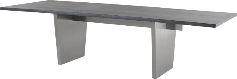 Aiden Dining Table (Long - Oxidized Grey Oak with Graphite Legs)