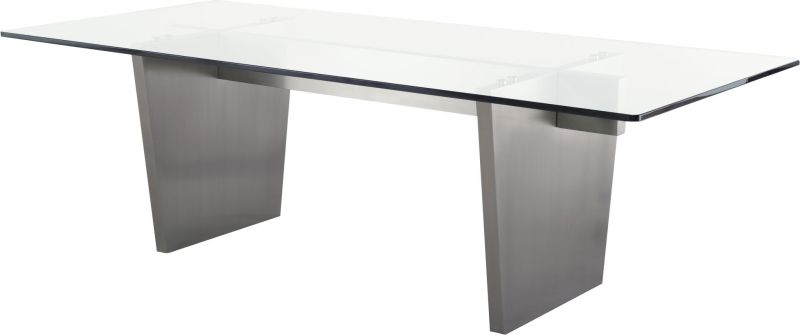 Aiden Dining Table (Medium - Glass with Graphite Legs)