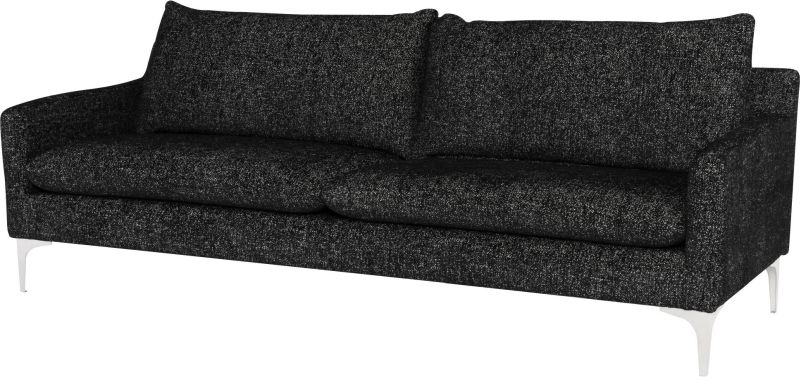 Anders Triple Seat Sofa (Dark - Coconut with Silver Legs)