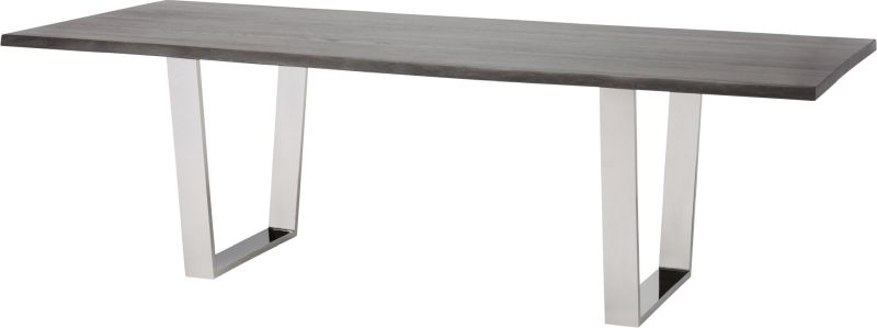 Versailles Dining Table (Medium - Oxidized Grey Oak with Silver Legs)