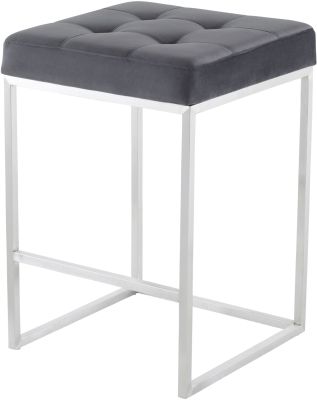 Chi Counter Stool (Tarnished Silver with Silver Frame)