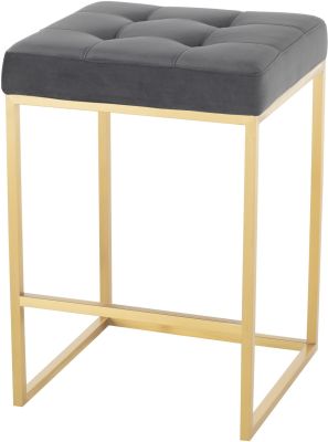 Chi Counter Stool (Tarnished Silver with Gold Frame)