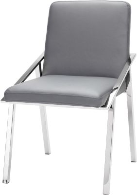 Nika Dining Chair (Grey with Silver Frame)