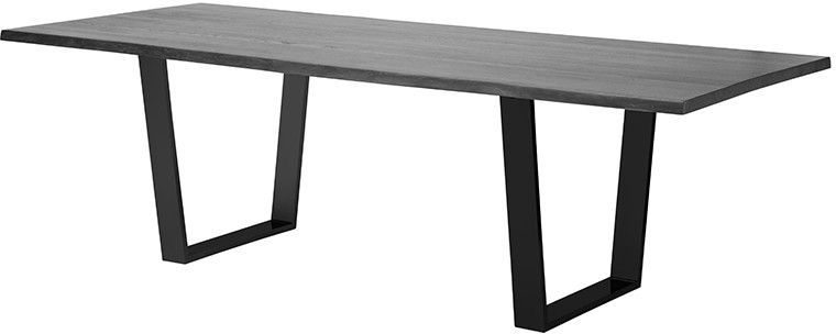 Versailles Dining Table (Short - Oxidized Grey Oak with Black Legs)